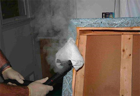 Dampfbehandlung des Sofas Dampfbehandlung des Sofas