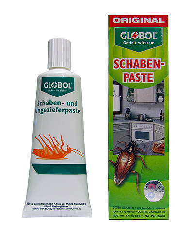 Ein einziger Tropfen des Globol-Gels kann bis zu 500 Kakerlaken vergiften. Ein einziger Tropfen des Globol-Gels kann bis zu 500 Kakerlaken vergiften.