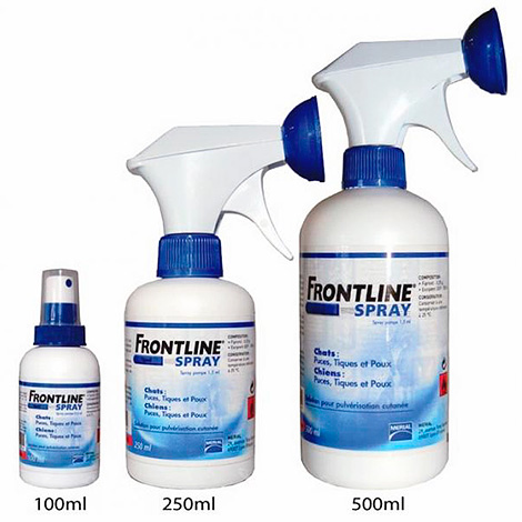 Flohsprays Frontline: 100, 250 und 500 ml. Flohsprays Frontline: 100, 250 und 500 ml.