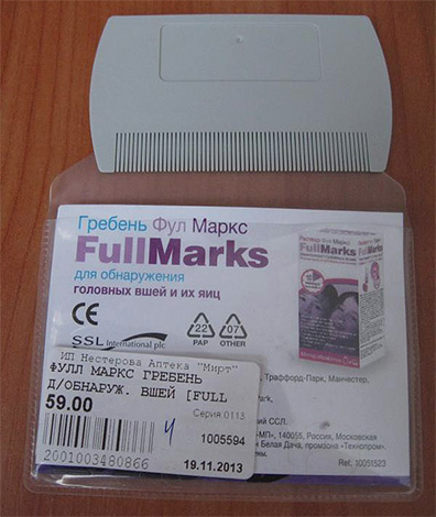 Der FullMarks-Kamm zum Auskämmen von Läusen und Nissen kann auch separat erworben werden. Der FullMarks-Kamm zum Auskämmen von Läusen und Nissen kann auch separat erworben werden.