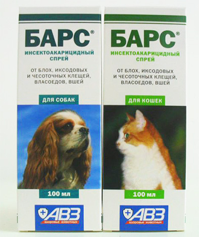 Flohsprays von Bars für Hunde und Katzen