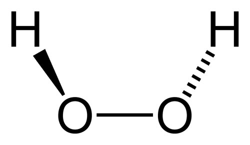 Strukturformel von Wasserstoffperoxid Strukturformel von Wasserstoffperoxid