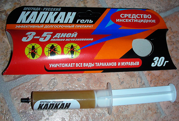 Gel gegen Kakerlaken Kapkan, hergestellt von OOO Viktorija Agro.