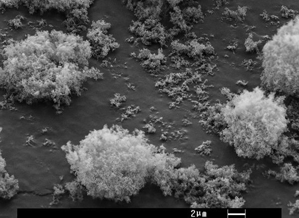 Aussehen der Partikel von synthetischem Siliziumdioxid unter dem Mikroskop Aussehen der Partikel von synthetischem Siliziumdioxid unter dem Mikroskop