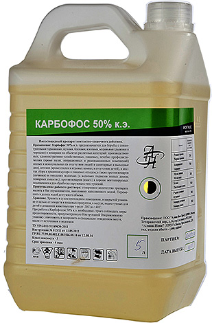 Der altbewährte Karbofos vernichtet ebenfalls wirksam Zecken