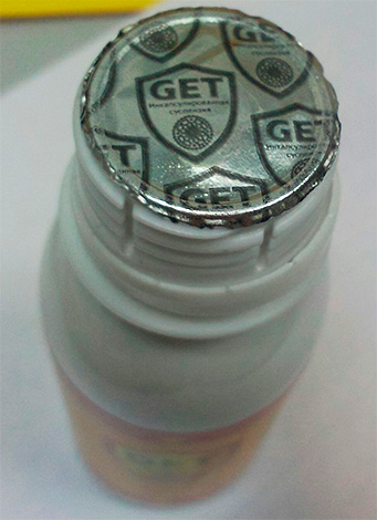 Le produit original possède une membrane en aluminium avec le logo Get Le produit original possède une membrane en aluminium avec le logo Get