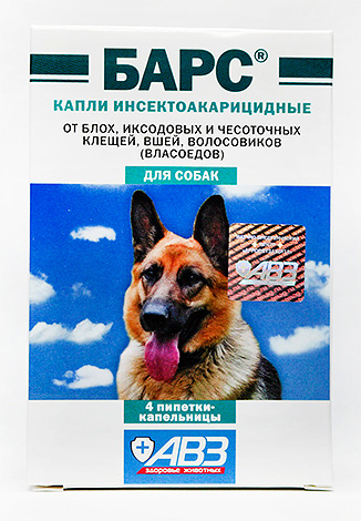 Gouttes insecticides et acaricides pour chiens Bars Gouttes insecticides et acaricides pour chiens Bars