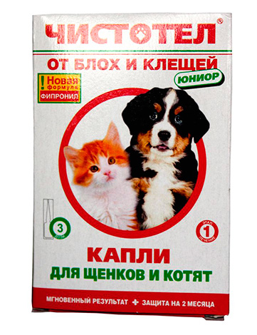 Gouttes antipuces pour chiots et chatons Chistotel Gouttes antipuces pour chiots et chatons Chistotel