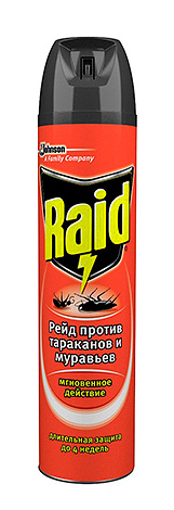 Aérosol Raid contre les cafards et les fourmis
