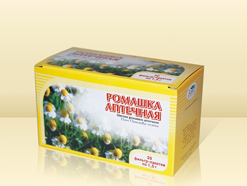 Camomille pharmaceutique en sachets filtre.