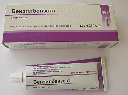 Benzoate de benzyle sous forme de crème