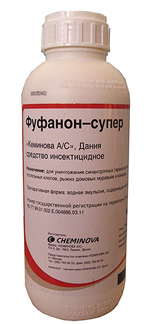 Le produit Fufanon-super contient également du malathion. Le produit Fufanon-super contient également du malathion.