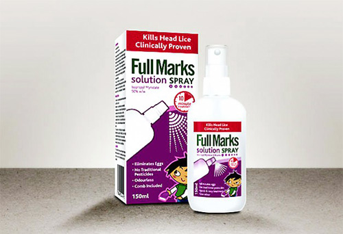 Le spray Full Marks est plus pratique à utiliser que la solution, mais il faut être particulièrement prudent en l'utilisant. Le spray Full Marks est plus pratique à utiliser que la solution, mais il faut être particulièrement prudent en l'utilisant.