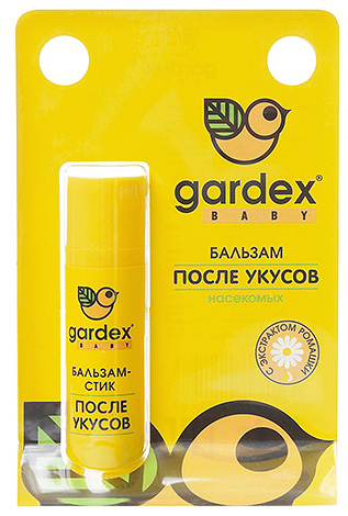 Le baume Gardex Baby convient comme premier secours si votre enfant a été piqué, par exemple, par un moustique.