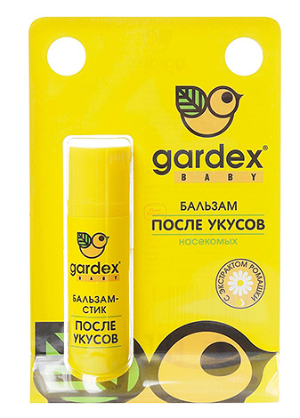 Le baume Gardex Baby peut être utilisé chez les très jeunes enfants pour soulager les démangeaisons après une piqûre d'insecte. Le baume Gardex Baby peut être utilisé chez les très jeunes enfants pour soulager les démangeaisons après une piqûre d'insecte.