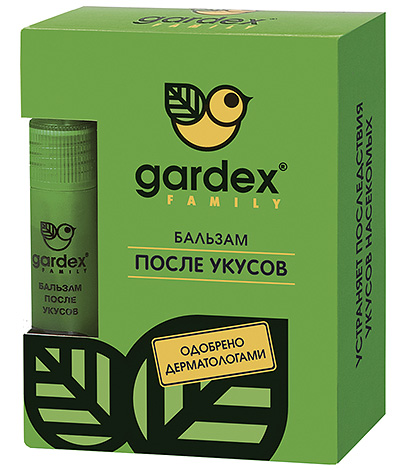 Le baume après piqûres d'insectes Gardex Family vous aidera lorsque la zone affectée démange de façon insupportable.