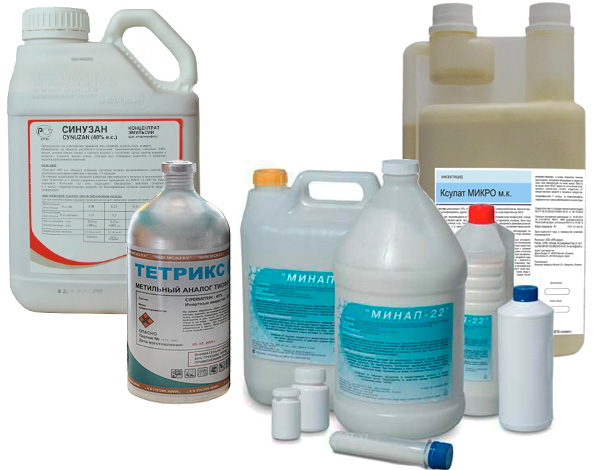 Exemples de préparations insecticides parfois utilisées par les professionnels lors du traitement des locaux contre les insectes. Exemples de préparations insecticides parfois utilisées par les professionnels lors du traitement des locaux contre les insectes.