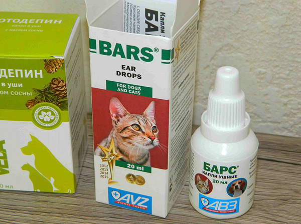 Gouttes auriculaires Bars pour chats et chiens